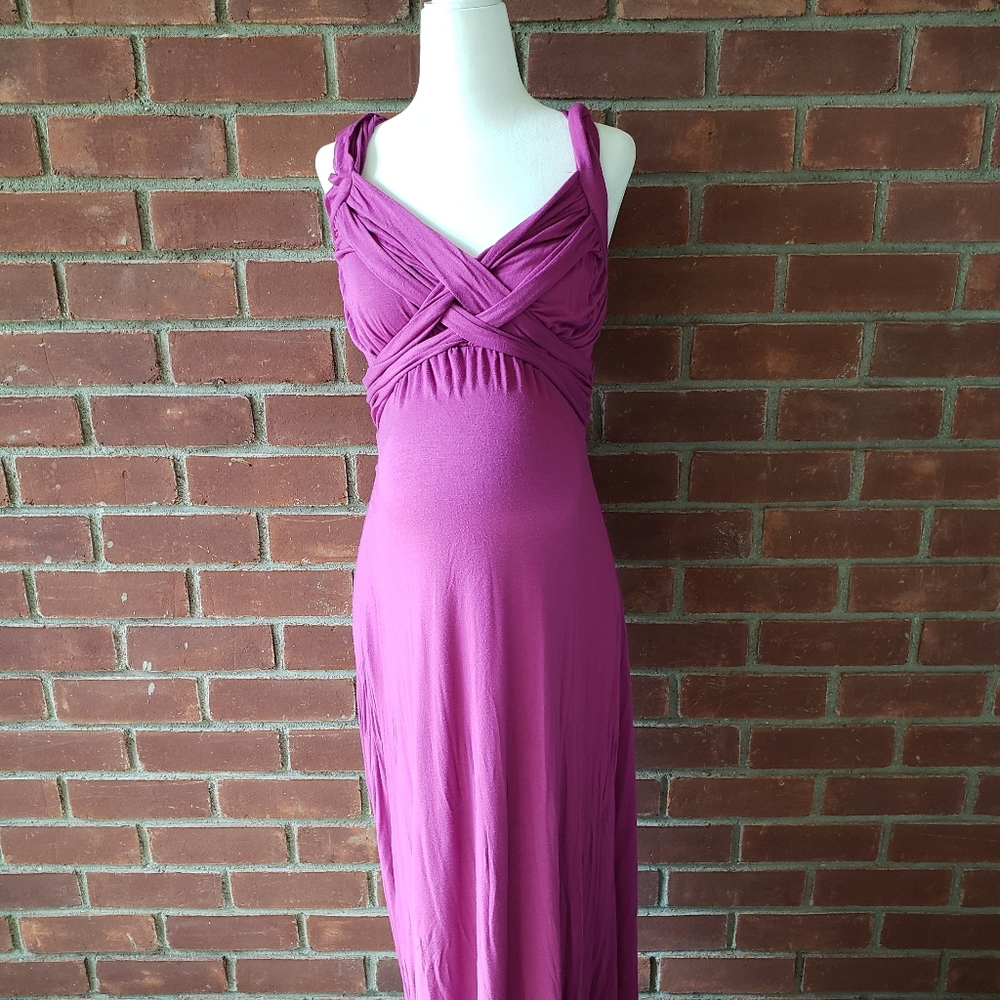 Maternity Fuschia Maxi Dress